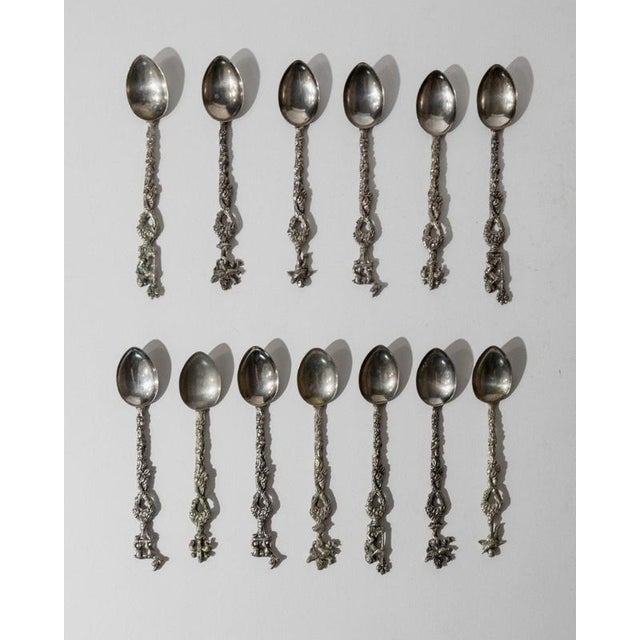 Silver Vintage Silver Plated Tea and Cake Serving Set, 1930s, Set of 14 For Sale - Image 8 of 14