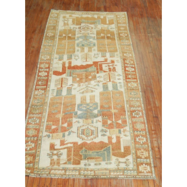 Vintage Zabihi Collection Persian Balouch Human Pictorial Figurative Gallery Runner - 4'10" x 10'8" For Sale In New York - Image 6 of 6