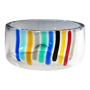 Large 'Color Waterfall' Art Glass Bowl by Ferro & Lazzarini, Murano 1980s