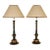 Vintage English Table Lamps Gold Ebonised Black Column Lamps - A Pair For Sale