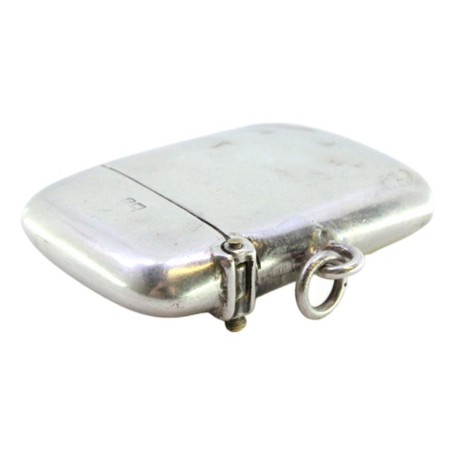 Plain Silver Matchbox with Hanging Ring For Sale
