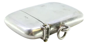 Plain Silver Matchbox with Hanging Ring