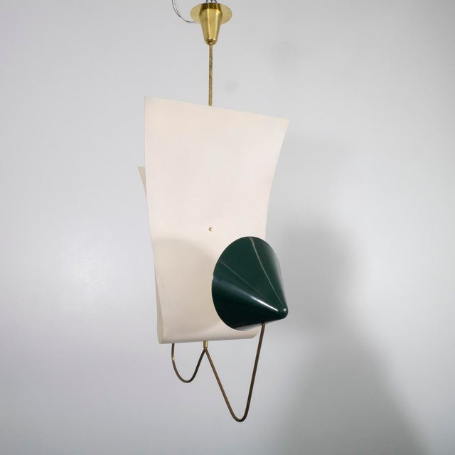 Metal Sculptural chandelier attributed to Gilardi and Barzaghi For Sale - Image 7 of 13