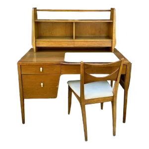 John Van Koert for Drexel Desk With Bookcase Topper and Chair Rare