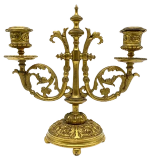Neoclassical Candlestick in Gilded Bronze, 1900