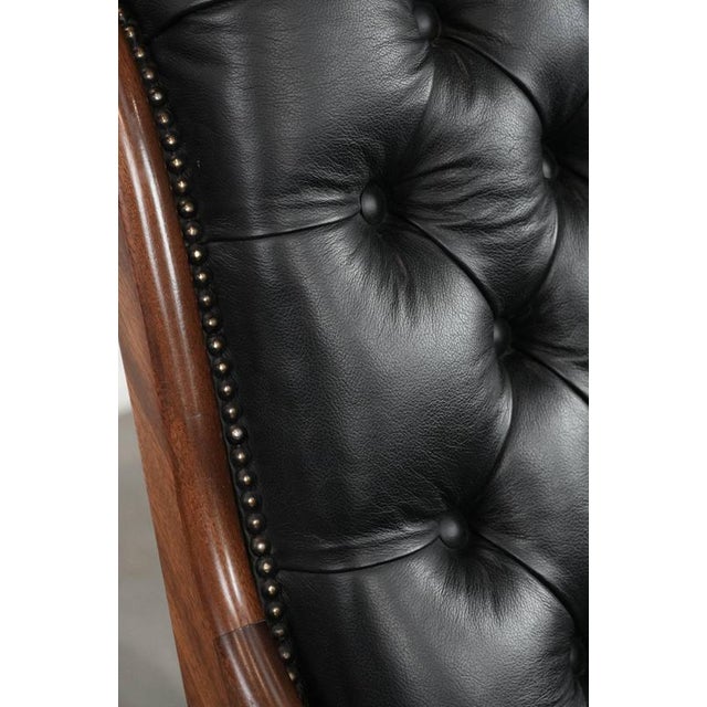 Black Cowhide Chesterfield Armchair For Sale - Image 14 of 15