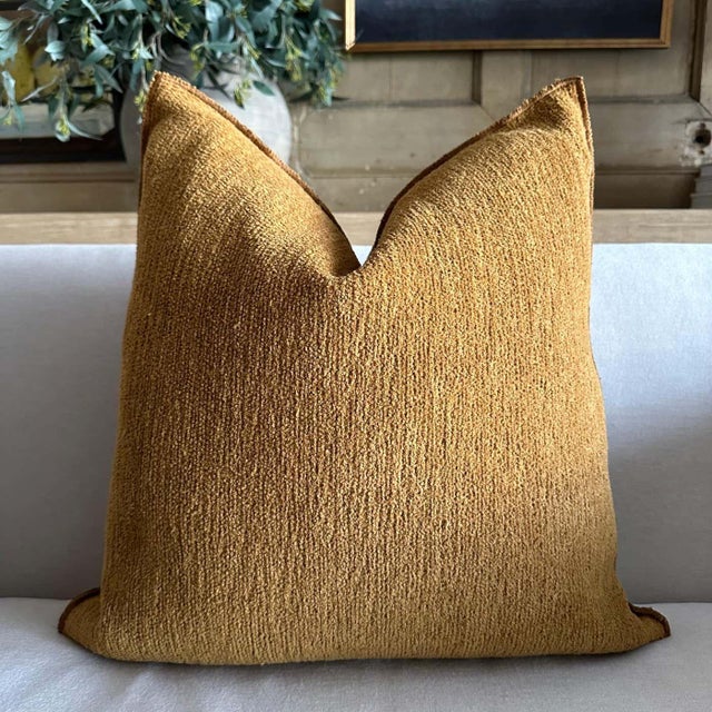 MDV Toile Tuftée Upcyclée Color: Rusty Size 20" x20" A beautiful wooly cotton blend accent pillow with a chenille feel....
