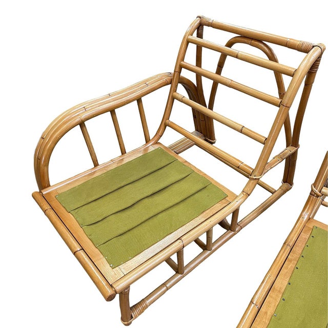 Restored 3-Strand 3 Seat Rattan Sectional Sofa by Paul Laszlo for Ficks Reed For Sale - Image 12 of 15