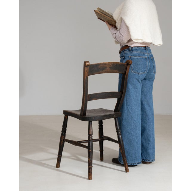 19th Century France Brown Wood Lounge Chair For Sale - Image 10 of 11