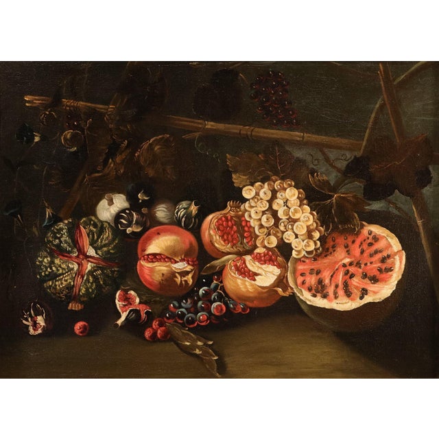 Michele Pace, Detto Michelangelo Del Campidoglio, Cerchia Di, Still Life with Fruit Peace, 1680, Oil on Canvas For Sale - Image 15 of 15