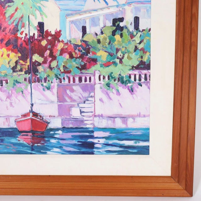 Late 20th Century Painting on Canvas of a Tropical Scene For Sale - Image 5 of 10