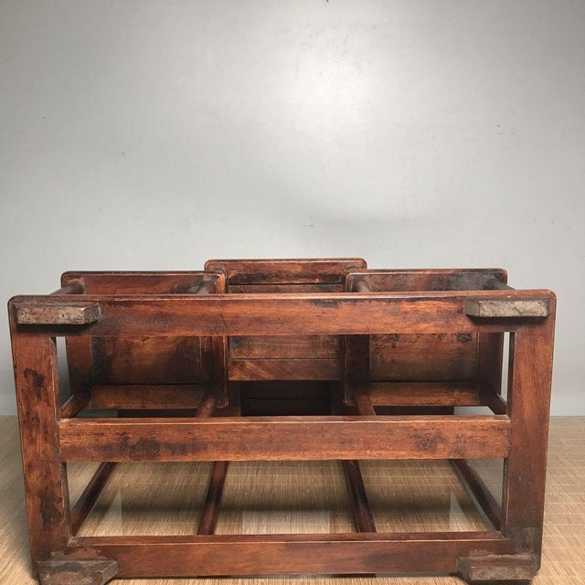 Vintage Chinese Huali Rosewood "Staggered" Tabletop Display Stand (Curio Shelf) For Sale - Image 4 of 9