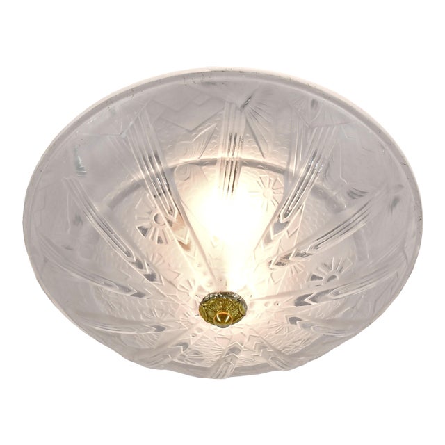 1930s Large French Art Deco Flush Mount by Muller Freres - France For Sale