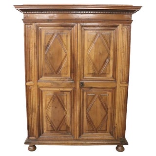 Antique Italian Walnut Wardrobe, 1600s For Sale
