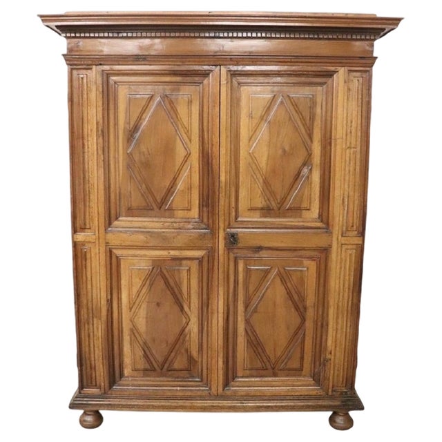 Antique Italian Walnut Wardrobe, 1600s For Sale