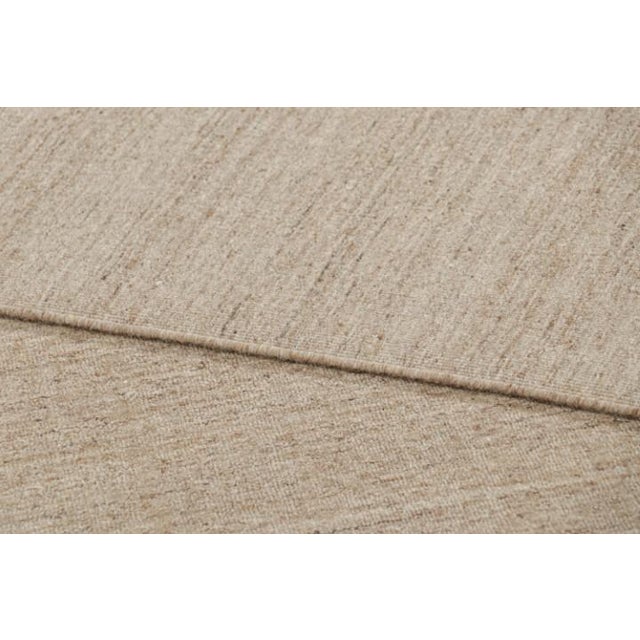 Textile Rug & Kilim’s Oversized Modern Textural Solid Rug in Beige Tones and Striae - 12x24 For Sale - Image 7 of 7