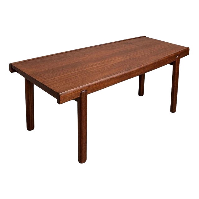 Mid-Century Modern Danish Teak Coffee Table with Rounded Legs For Sale