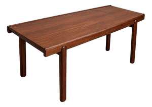Mid-Century Modern Danish Teak Coffee Table with Rounded Legs