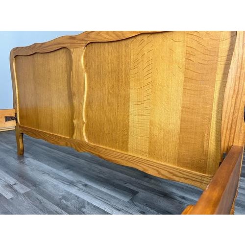 Vintage French Louis XVI Bed Frame with Carved Headboard For Sale - Image 12 of 13