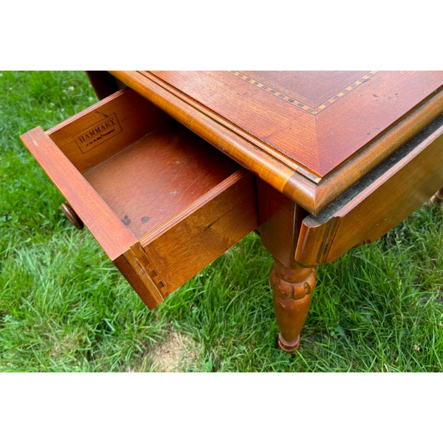 Brown Hammary Side Table With Two Leaves English Country Berkshire Style Cherry & Walnut For Sale - Image 8 of 9