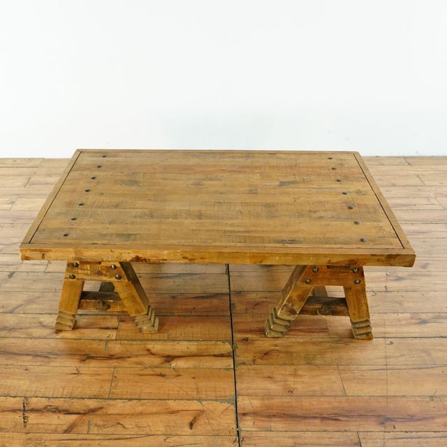 Rustic Pottery Barn Pine Coffee Table Chairish
