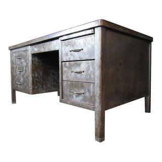 Early 20th Century Original Tanker Desk by Metal Office Furniture Co Steelcase For Sale
