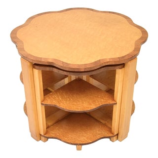 Art Deco Birds Eye Maple Nesting Tables, 1930s, Set of 5 For Sale