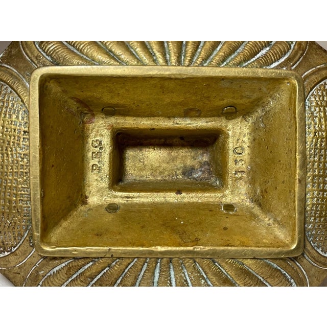 Antique 1800's Gilt Bronze Smoking Ashtray Cherub Match Safe Holder Stand Brass For Sale - Image 13 of 13