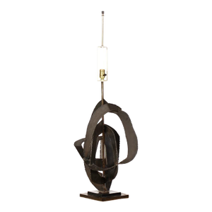 Vintage Brutalist Torch Cut Table Lamp - Harry Balmer for Laurel