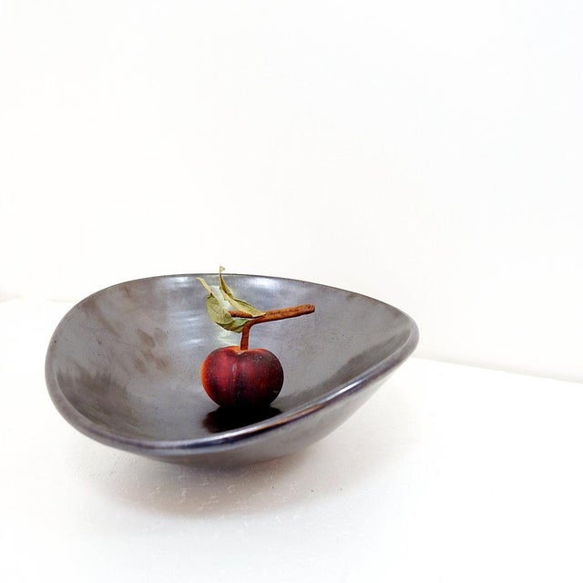 Vintage Grey Glazed Ceramic Vide-Poche For Sale - Image 4 of 10