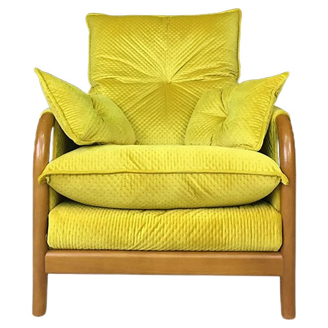 Vintage Yellow Armchair from Cinitique For Sale
