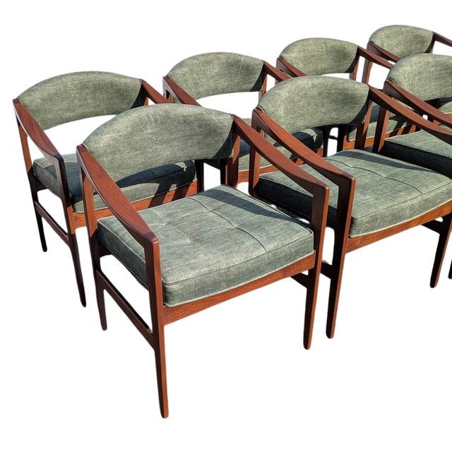 Mid-Century Modern 1960s Dunbar Attributed Model 1170 Walnut "Quinn" Arm Chairs For Sale - Image 3 of 7