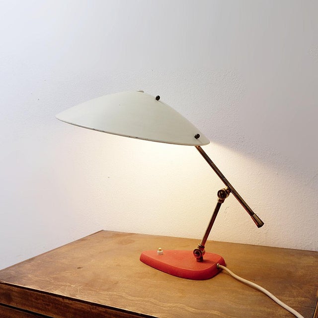 Metal Large Mid-Century Modern Metal Table Lamp, Italy, 1950s For Sale - Image 7 of 16