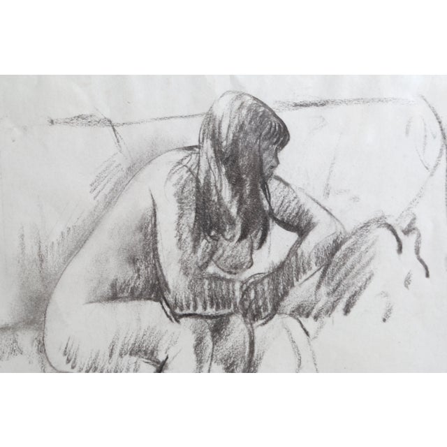 Artist: Leon Kroll, American (1884 - 1974) Title: Seated Nude Medium: Charcoal on paper, signed Size: 10.25 x 11 inches...