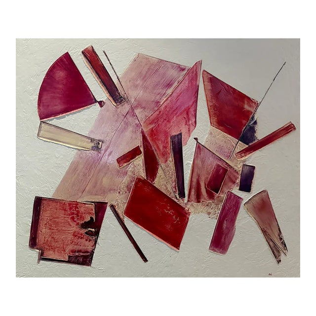 1980s Signed by "Jai" Contemporary Abstract Mixed Media Painting, Circa 1980s For Sale