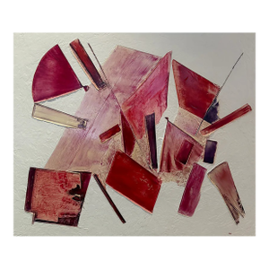1980s Signed by "Jai" Contemporary Abstract Mixed Media Painting, Circa 1980s