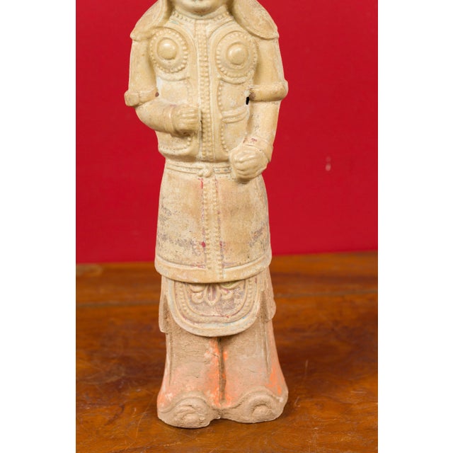 Chinese Tang Dynasty Terracotta Warrior with Straw Glaze For Sale In New York - Image 6 of 12