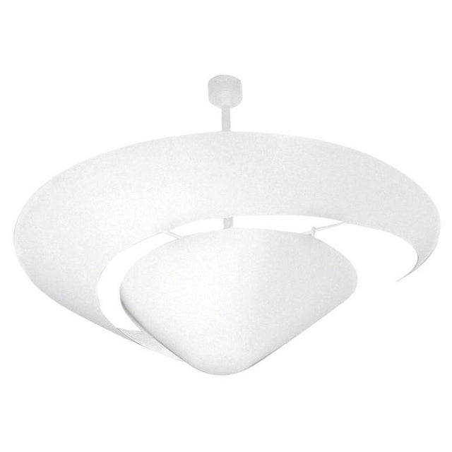 Mid-Century Modern White Snail Ceiling Lamp by Serge Mouille For Sale - Image 6 of 6