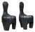 Mid 20th Century Sculptural Pair of Midcentury African Wood Spoon Back Black Chairs For Sale