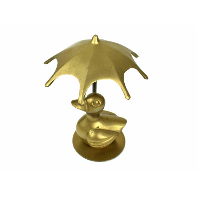Vintage Solid Gold Brass Duck Figurine Model For Sale - Image 4 of 10