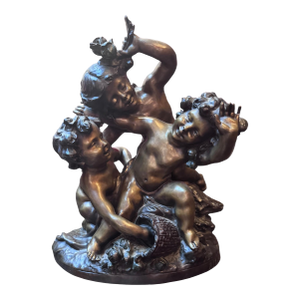 Antique French Bronze Sculpture by Charles Raphael Peyre "Batailles Des Fleurs"