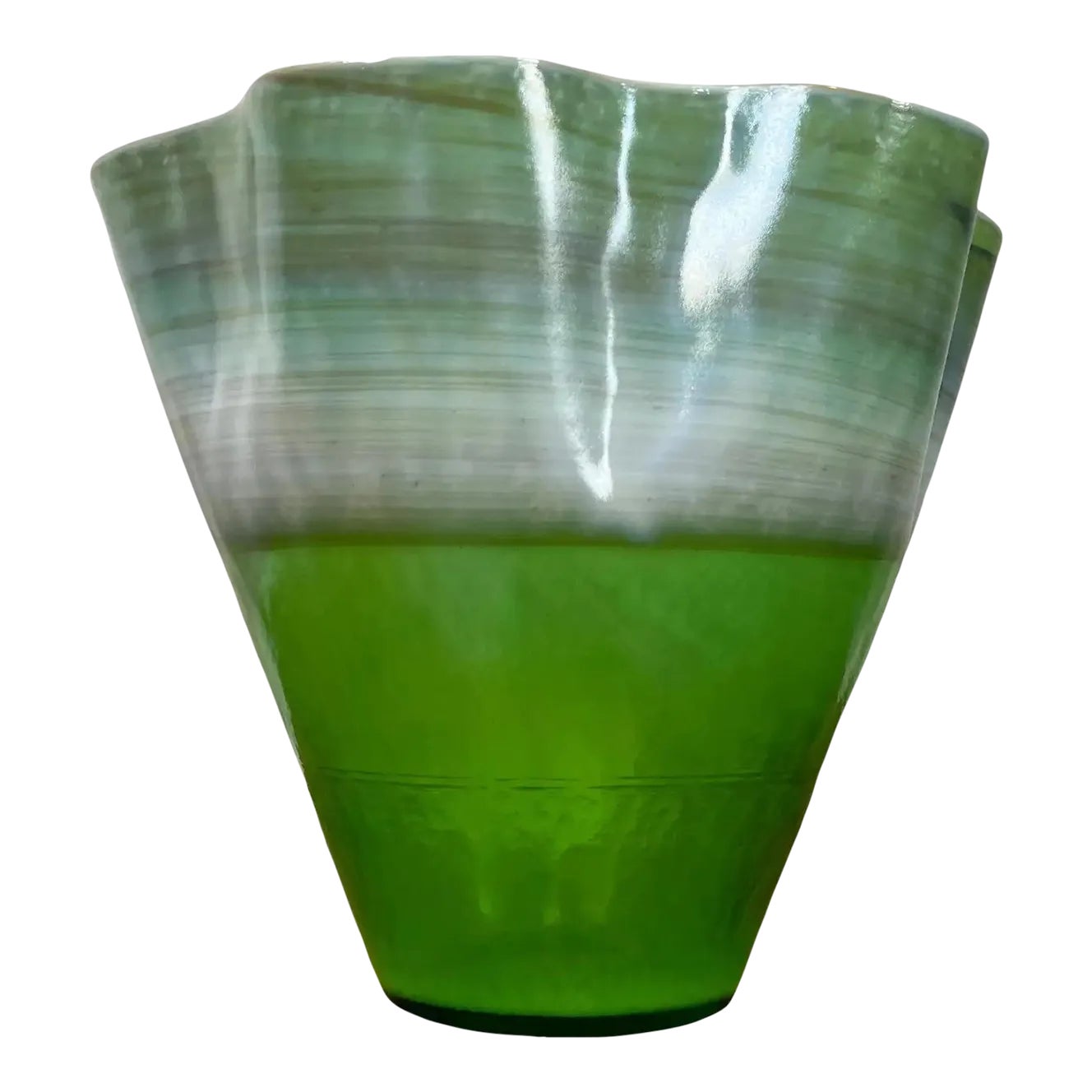 Murano Ribbon Glass Vase Chairish