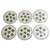 Set of 6 ceramic oyster plates, France, 1970s. A beautiful set of six glazed ceramic oyster plates, each with six...