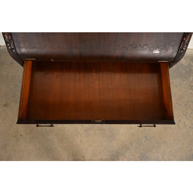 Berkey & Gay Style Antique Queen Anne Mahogany Slant Front Secretary Desk, Circa 1900 For Sale In South Bend - Image 6 of 14