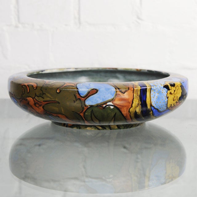 Bursley Ware Ceramic Bird Bowl by Frederick Rhead, 1930s For Sale - Image 3 of 8