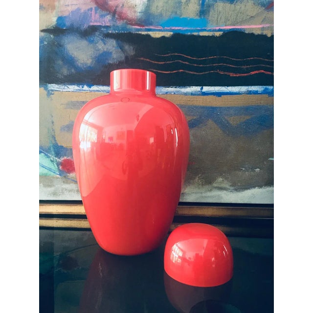 Contemporary 1990s Vintage Venini Red Chinesi Glass Jar, Designed by Carlo Scarpa For Sale - Image 3 of 8