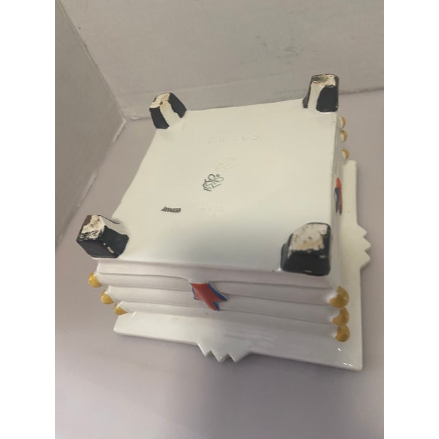 Early 20th Century Art Deco Sculpture Porcelain Jewelry Box German For Sale - Image 10 of 12