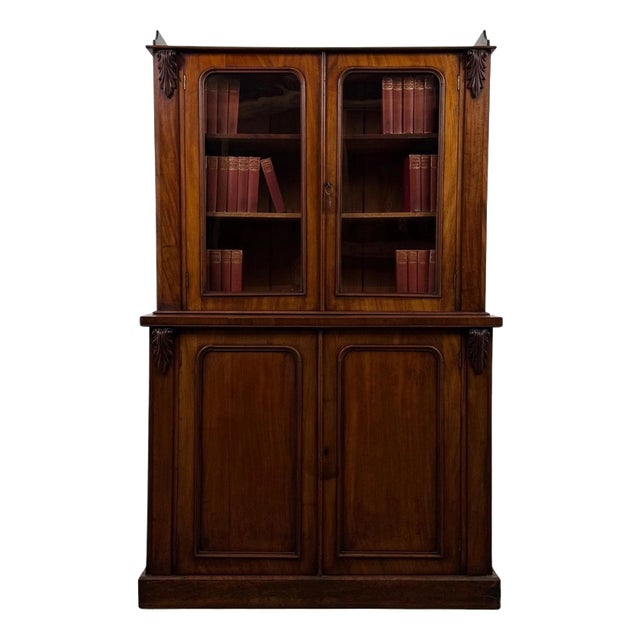 Antique Victorian Mahogany Bookcase, 1880 For Sale