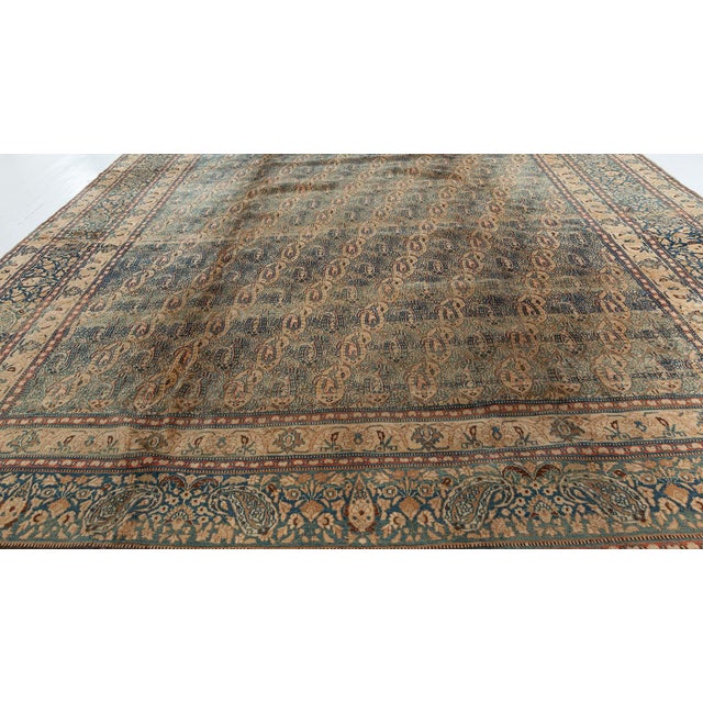 Red Authentic Persian Meshad Handmade Wool Rug For Sale - Image 8 of 10