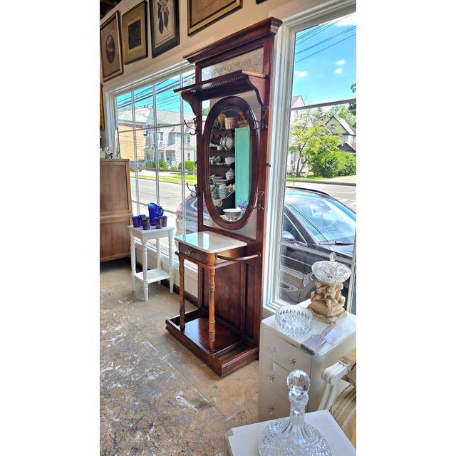 Vintage Apothecary Hallstand With Mirror For Sale - Image 10 of 10